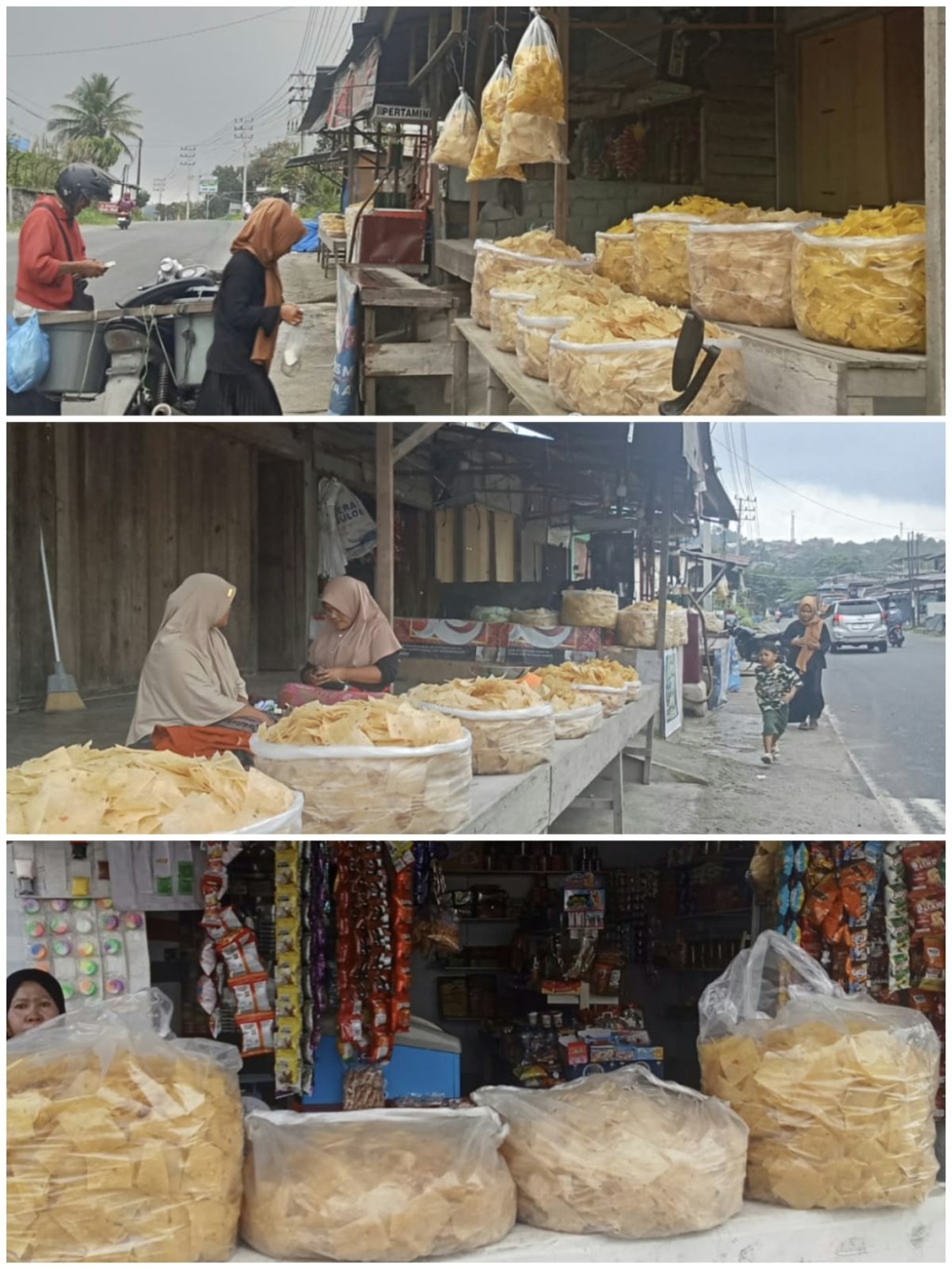 perdagangan kerupuk opak ciri khas Kampung Kenine