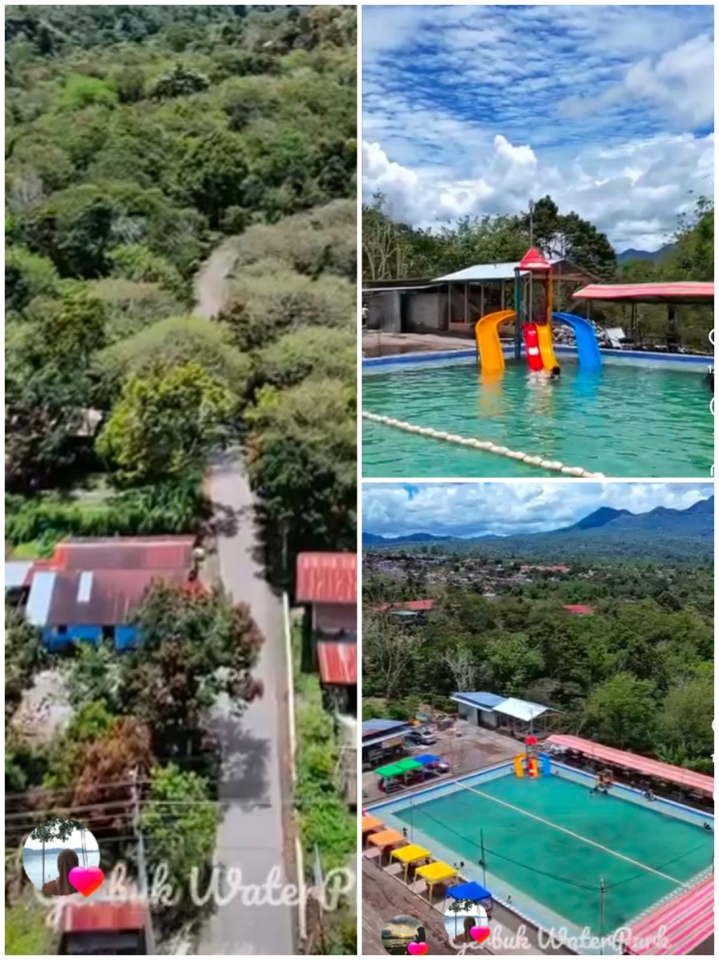 Tempat Wisata gerbuk Water Park tempat pemandian air panas kampung kenine kecamatan Timang Gajah